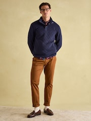 Joules Malton Navy Quilted Jersey Pullover Sweatshirt - Image 3 of 7