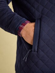 Joules Malton Navy Quilted Jersey Pullover Sweatshirt - Image 4 of 7