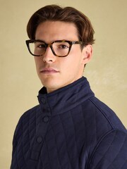 Joules Malton Navy Quilted Jersey Pullover Sweatshirt - Image 5 of 7