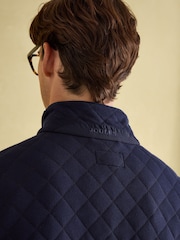 Joules Malton Navy Quilted Jersey Pullover Sweatshirt - Image 6 of 7