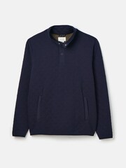 Joules Malton Navy Quilted Jersey Pullover Sweatshirt - Image 7 of 7