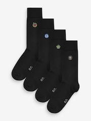 Black 4 Pack Star Wars Mandalorian Embroidered Socks - Image 2 of 6
