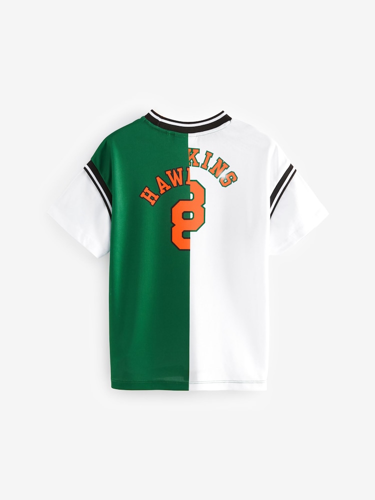Bela/zelena - 100% bombažna majica s kratkimi rokavi Stranger Things Licensed (3-16let) - Slika 2 iz 4