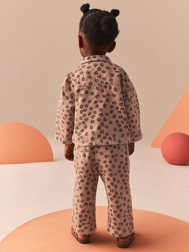 Animal Print 100% Cotton Shacket and Trousers Set (3mths-7yrs) - Image 2 of 11