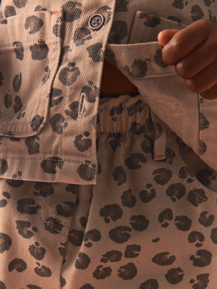 Animal Print 100% Cotton Shacket and Trousers Set (3mths-7yrs) - Image 5 of 11