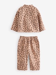 Animal Print 100% Cotton Shacket and Trousers Set (3mths-7yrs) - Image 8 of 11
