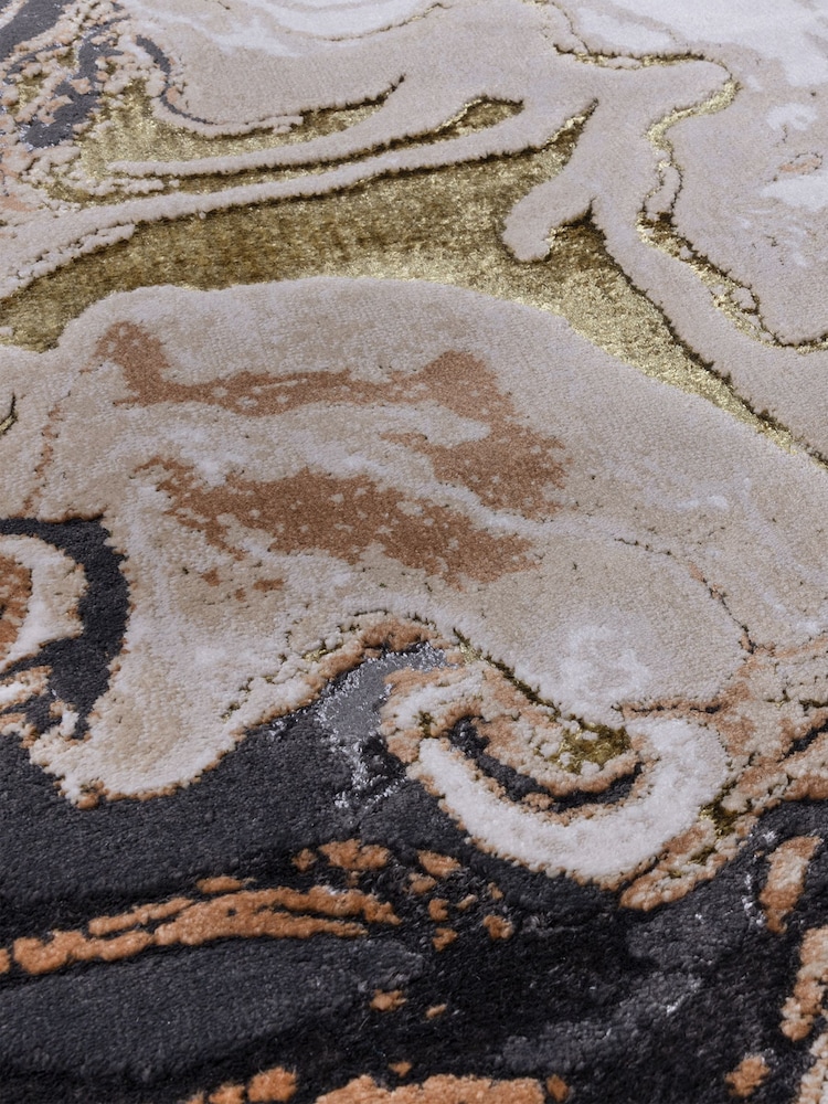 Asiatic Rugs Gold Aurora High Shine Marble Rug - Image 4 of 4