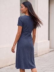 Blå - Roman Petite Ruched Front Midi Klänning - Bild 2 av 4