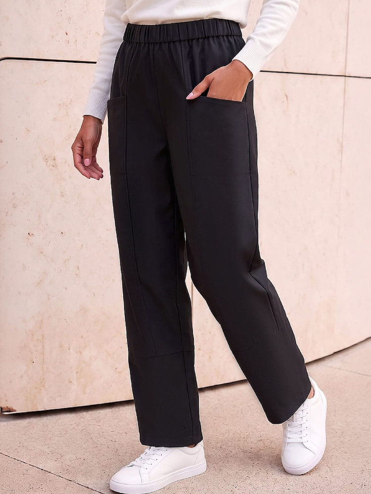 Roman Black Petite Patch Pocket Trousers - Image 1 of 4 Roman Black Petite Patch Pocket Trousers - Image 1 of 4