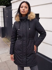 Roman Black Petite Puffer Coat - Image 1 of 4