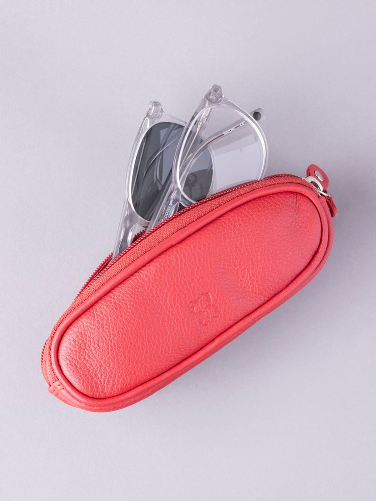 Lakeland Leather Red Double Glasses Case - Image 1 of 3
