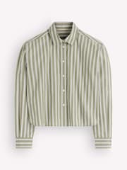 Boden Green Sienna Crop Relax Cotton Shirt - Image 7 of 7