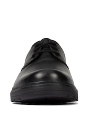 Clarks Black Wide Fit (G) Leather Loxham Derby Youth Shoes - Image 5 of 8