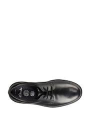 Clarks Black Wide Fit (G) Leather Loxham Derby Youth Shoes - Image 7 of 8
