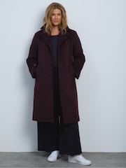 Live Unlimited Purple Wool Blend Tailored Coat - Image 1 of 6