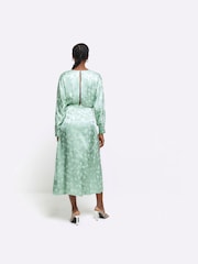 River Island Green Twist Midi Dress - Image 3 of 8