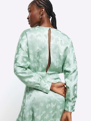 River Island Green Twist Midi Dress - Image 5 of 8