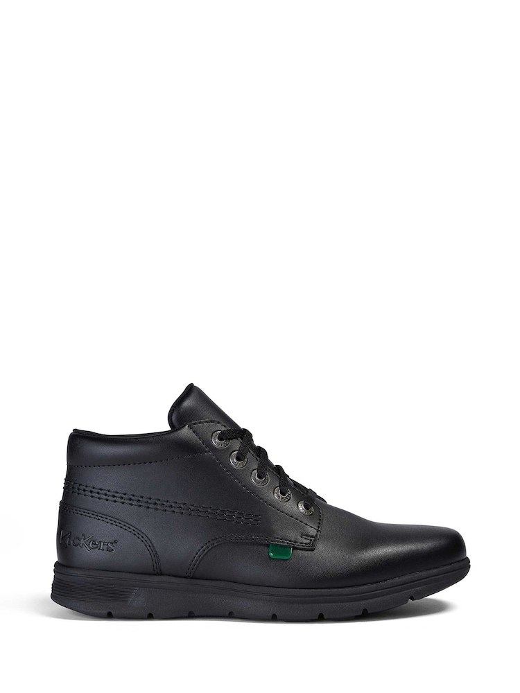Kickers Black Youth Kelland Lace Hi Leather Shoes - Image 1 of 8