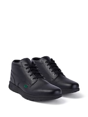 Kickers Black Youth Kelland Lace Hi Leather Shoes - Image 2 of 8