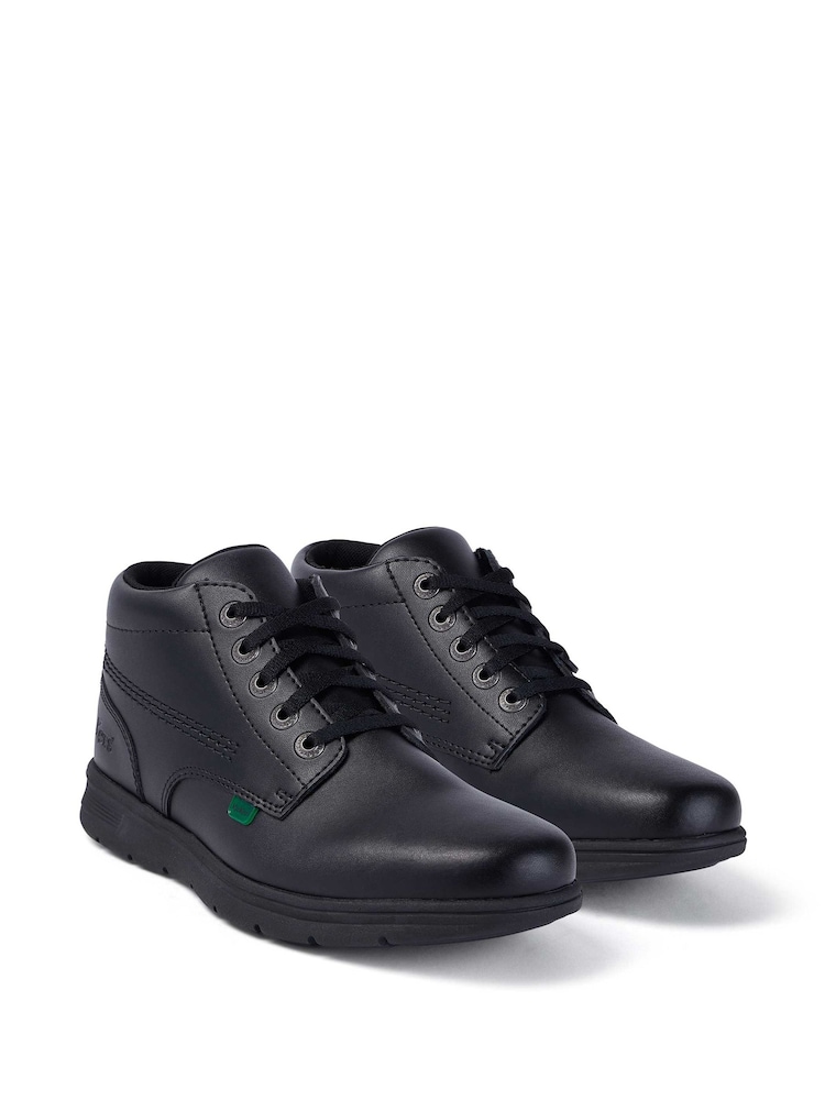 Kickers Black Youth Kelland Lace Hi Leather Shoes - Image 2 of 8