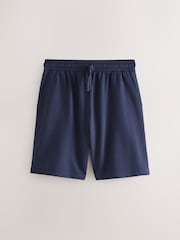 Black/Navy Blue Lightweight 100% Cotton Joggers Shorts 2 Pack - Image 10 of 12