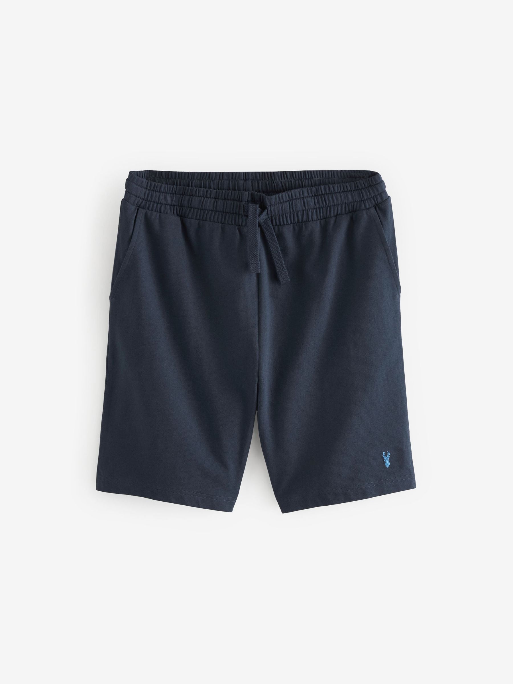 Buy Black/Navy Blue Lightweight 100% Cotton Joggers Shorts 2 Pack