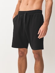 Black/Navy Blue Lightweight 100% Cotton Joggers Shorts 2 Pack - Image 5 of 12