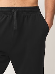 Black/Navy Blue Lightweight 100% Cotton Joggers Shorts 2 Pack - Image 7 of 12