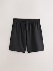 Black/Navy Blue Lightweight 100% Cotton Joggers Shorts 2 Pack - Image 9 of 12