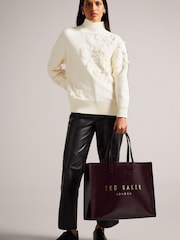 Ted Baker Purple Crikon Crinkle Ew Icon Tote Bag - Image 5 of 6