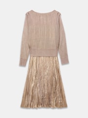 Mint Velvet 2-In-1 Metallic Knit Crinkle Midi Dress - Bilde 7 av 7