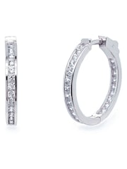 Ivory & Co Silver Copenhagen And Crystal Hoop Earrings - Image 1 of 4