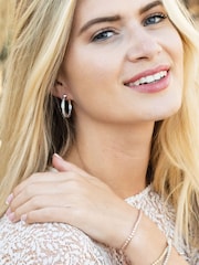 Ivory & Co Silver Copenhagen And Crystal Hoop Earrings - Image 2 of 4