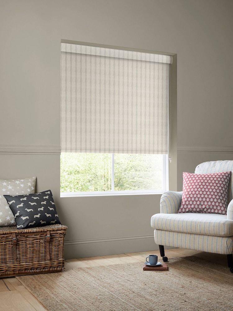 Emily Bond Linen George Stripe Made to Measure Roller Blinds - Image 2 of 6
