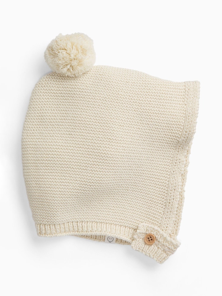 乳白色 - MORI Supersoft Knitted Bonnet Hat - 圖片 1/1 乳白色 - MORI Supersoft Knitted Bonnet Hat - 圖片 1/1
