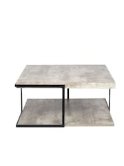 Pacific Black Concrete Effect MDF And Iron Coffee Table - Image 2 of 3