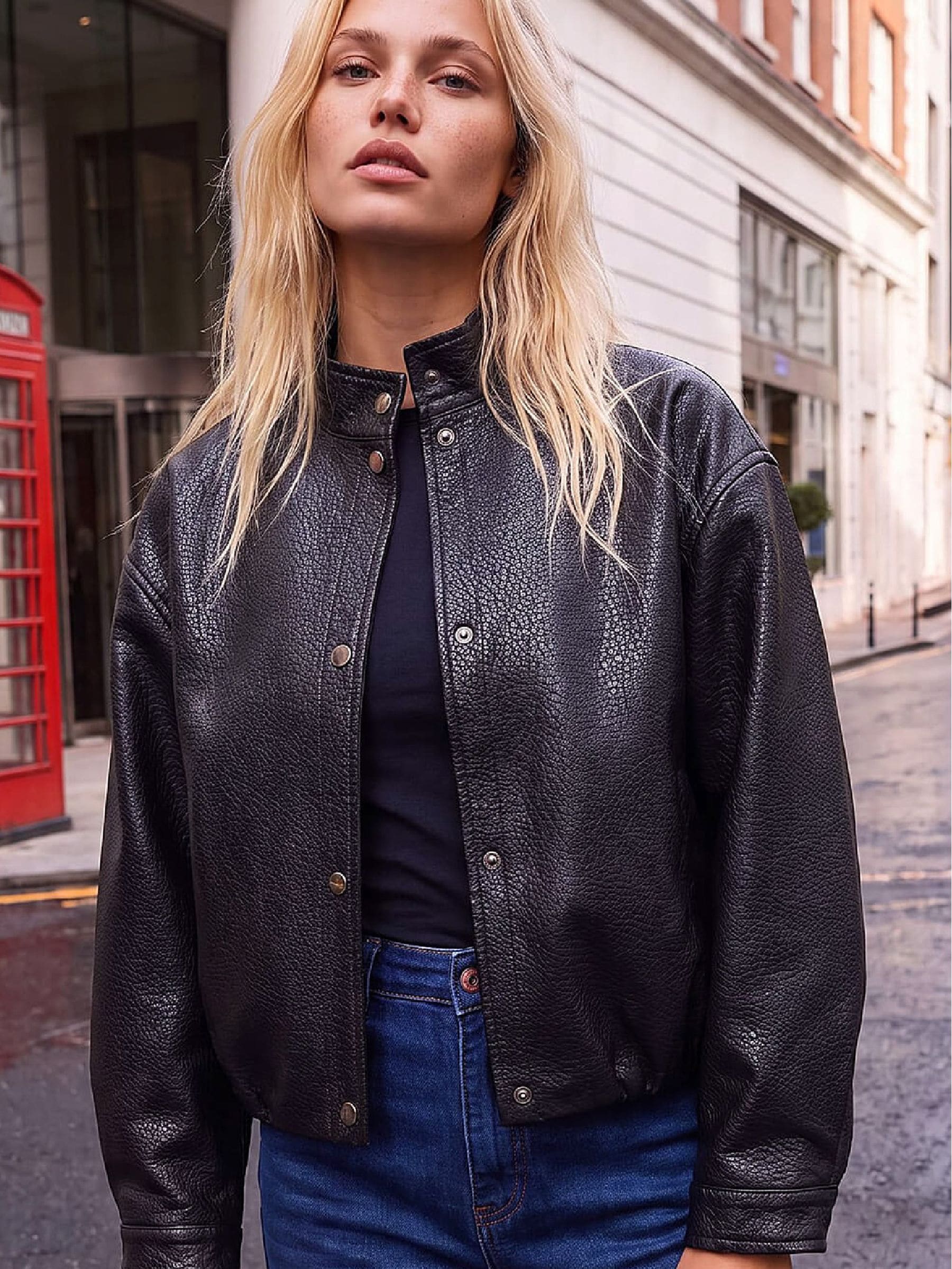 Dusk Women's Black Funnel Neck Faux Leather Jacket In | : Size 16 - Image 2