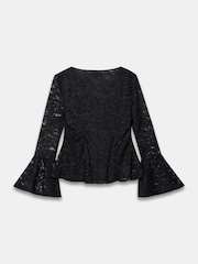 Mint Velvet Black Lace Peplum Top - Image 7 of 7