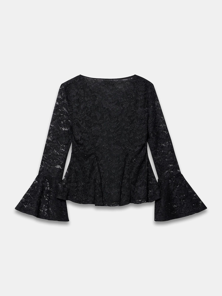 Mint Velvet Black Lace Peplum Top - Image 7 of 7 Mint Velvet Black Lace Peplum Top - Image 7 of 7