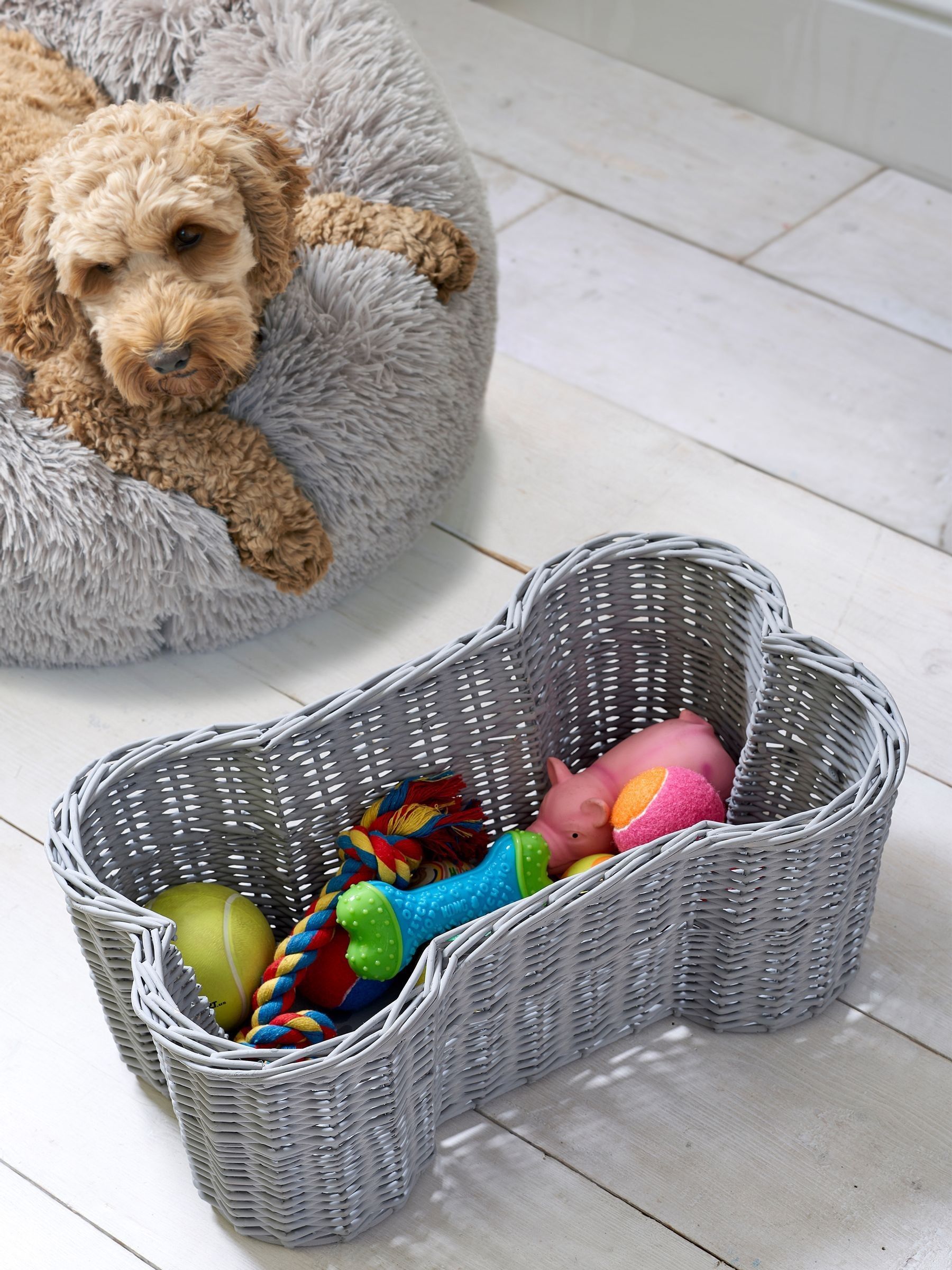 Buy Grey Bone Shaped Pet Storage Basket from Next Ireland