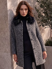 Roman Grey Petite Animal Fur Coat - Image 1 of 4