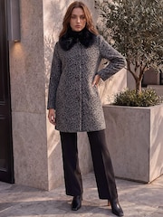Roman Grey Petite Animal Fur Coat - Image 2 of 4