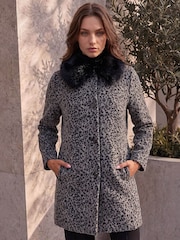 Roman Grey Petite Animal Fur Coat - Image 3 of 4