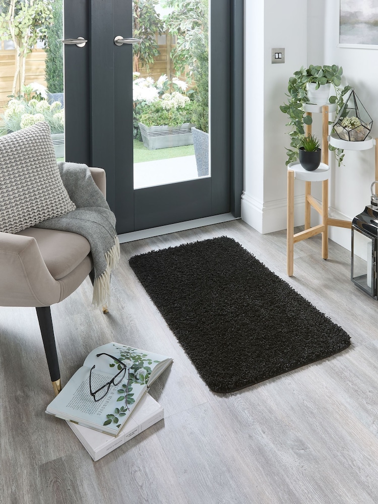 My Rug Black Washable And Stain Resistant And So Soft Textured Rug - Image 1 of 6 My Rug Black Washable And Stain Resistant And So Soft Textured Rug - Image 1 of 6