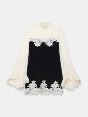 Mint Velvet Black Contrast Lace Mini Dress - Image 6 of 7
