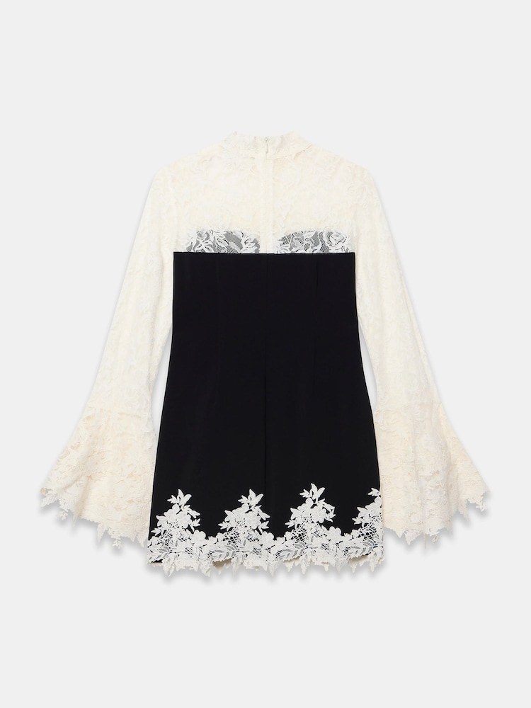 Mint Velvet Black Contrast Lace Mini Dress - Image 7 of 7 Mint Velvet Black Contrast Lace Mini Dress - Image 7 of 7