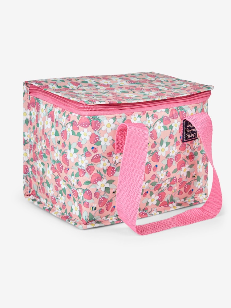 JoJo Maman Bébé Pink Strawberry Insulated Food & Bottle Bag - Image 1 of 2