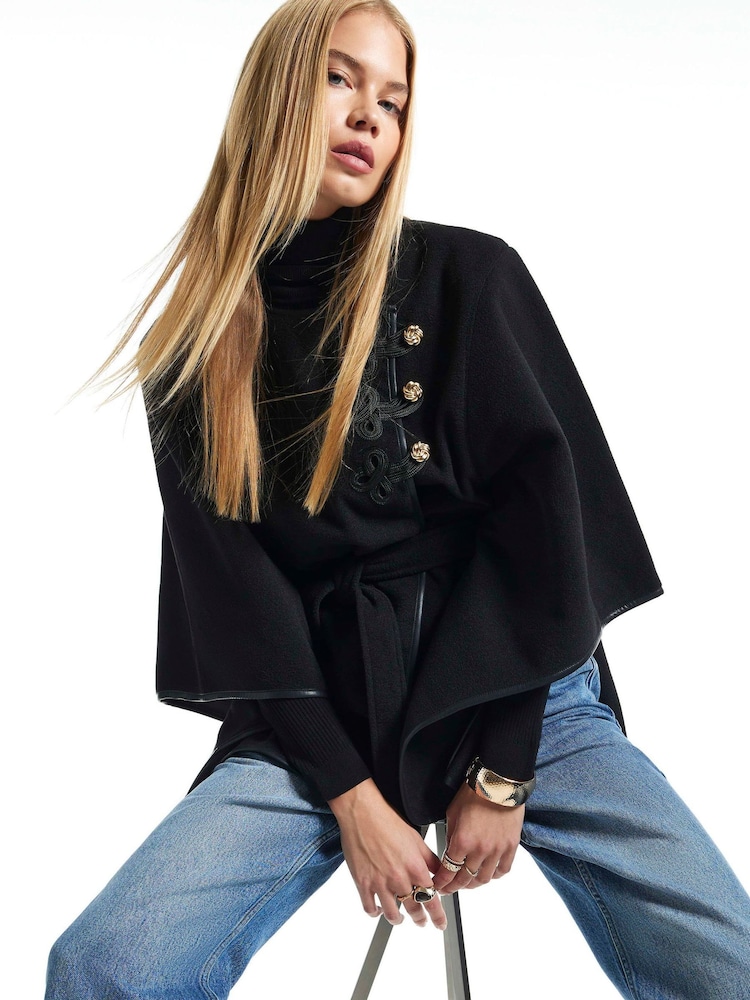 River Island Drummer Detail Cape Poncho - صورة 1 من 4