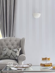 Laura Ashley Silver Lille Matt Perlised Stripe 10M Wallpaper - Image 2 of 4
