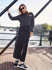 Charcoal Grey Long Sleeve Brooklyn New York City Back Graphic Top - Image 5 of 7